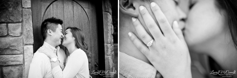 Detail of bride and groom at Washington winery in their pre-wedding session by Seattle Wedding Photographer.