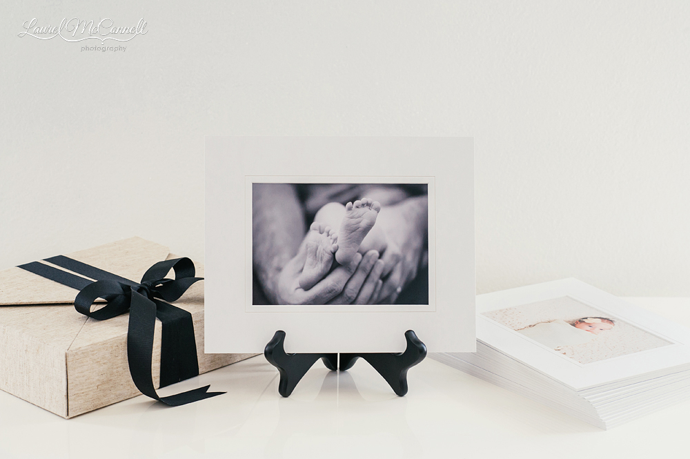 Newborn portrait products offered by Laurel McConnell Photography.