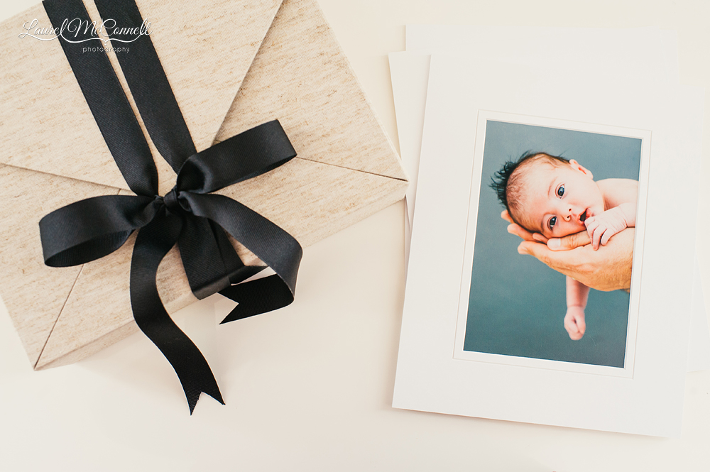 Unique newborn photography products offered by Laurel McConnell Photography.