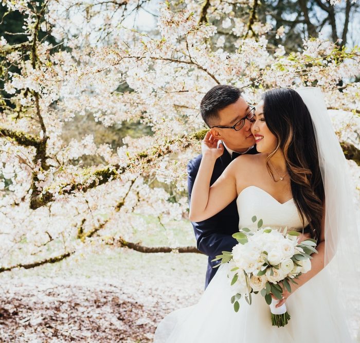Anna & Allen's Cherry Blossom-Filled Springtime Wedding at The Foundry in Seattle